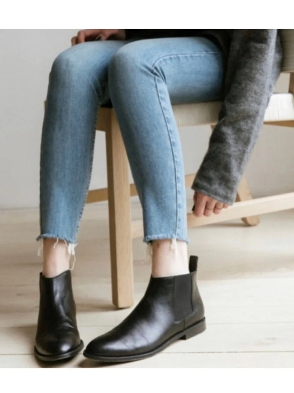 Jenni Kayne Black Leather Chelsea Boots Size 37.5 - US 7.5